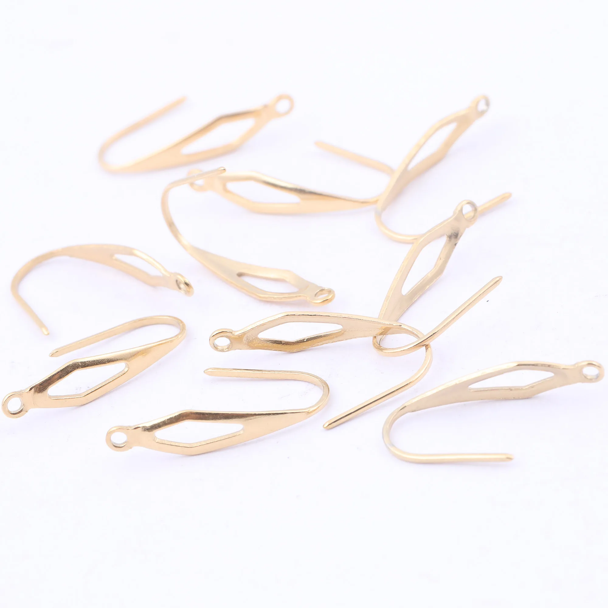 50pcs gold plated stainless steel fishhook earring hooks diy ear wire findings for jewelry making supplies