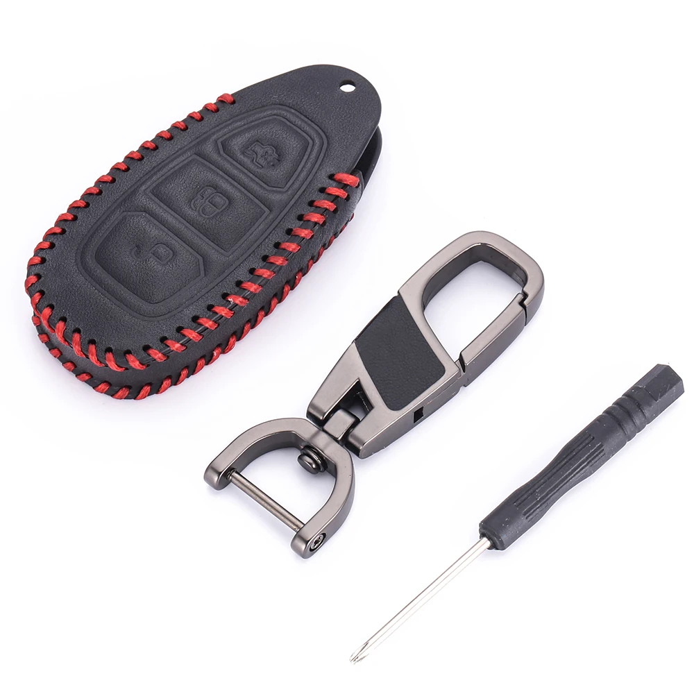 Carbon Cover For Ford Fiesta Focus 3 4 Mondeo Ecosport Kuga Focus ST Car Key Smart Remote Key Case Fob