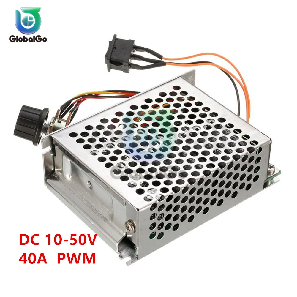 DC 10-50V 40A PWM Motor Speed Controller Inverted Switch 12V/24V/36V/48V Reversible Pulse Driver DC Motor Regulator Module