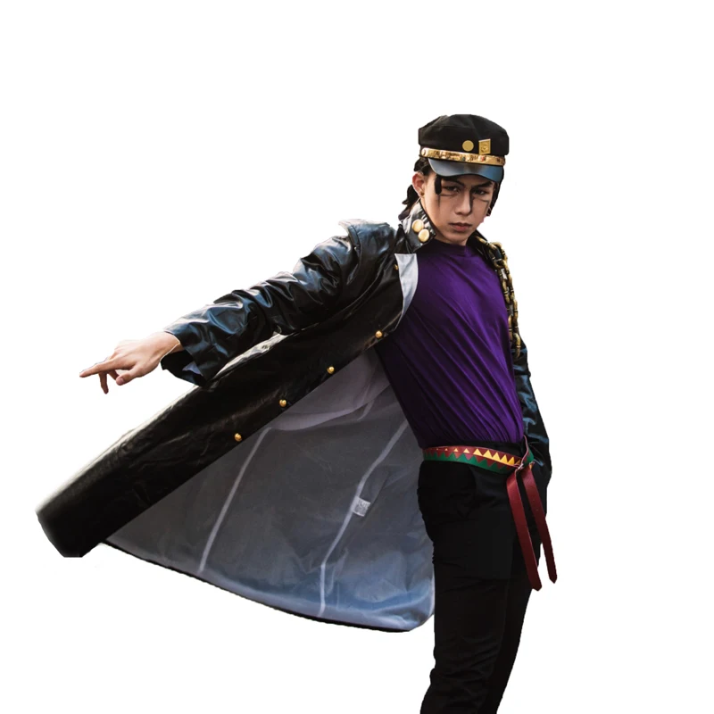 Kujo Jotaro Cosplay Leather Cosplay Anime Costume Halloween Party Men Clothing