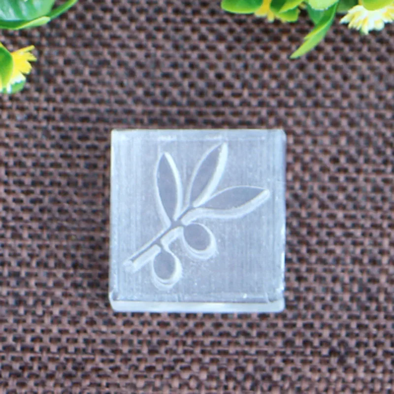 Handmade Soap Stamp, Flower Tree Leaves Pattern, Clear DIY, Natural Acrylic, Decorative, Soap Making Tools