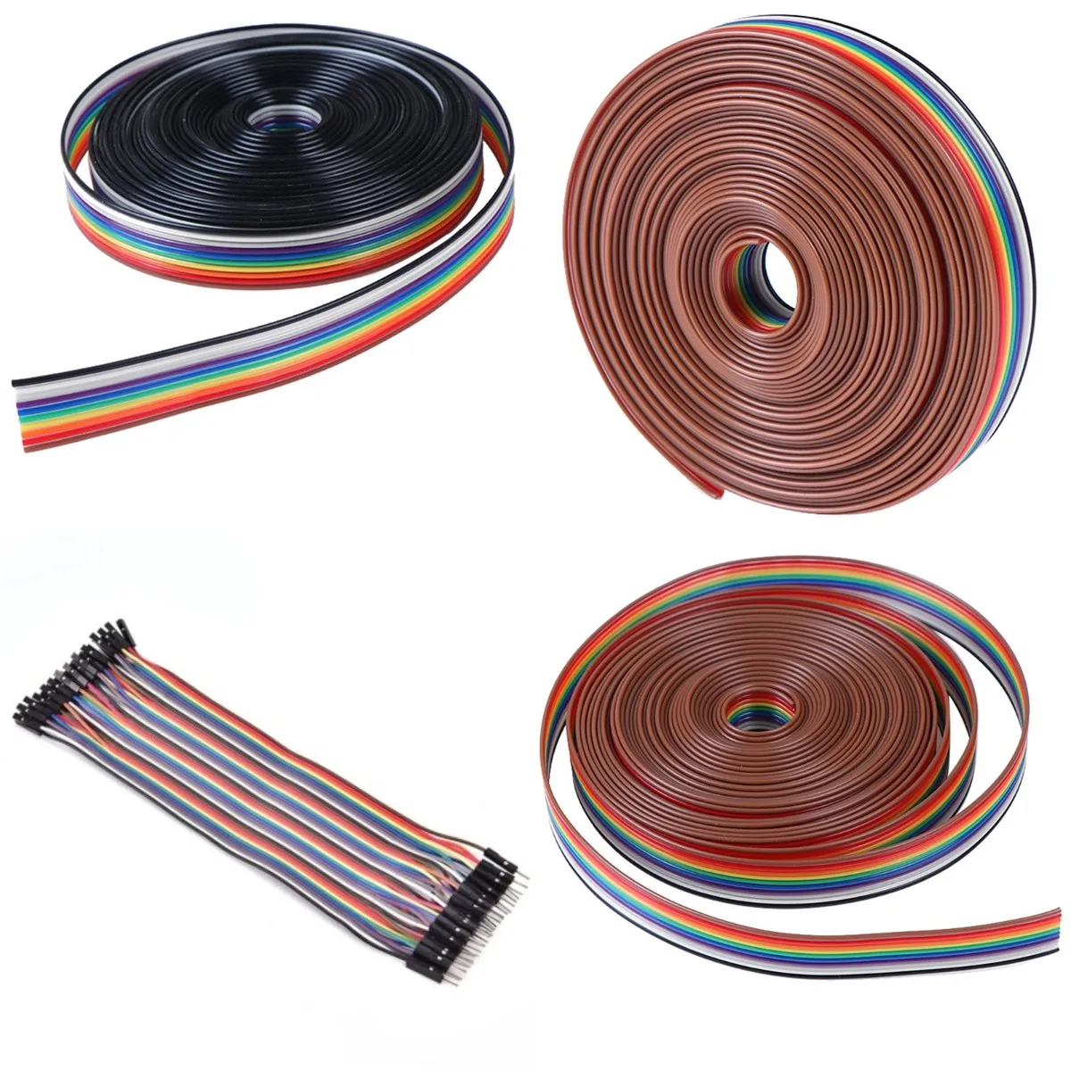 5meters/lot 28AWG Ribbon Cable 10WAY Flat Ribbon Cable Wire Rainbow Cable 10P Ribbon Cable Color Rainbow