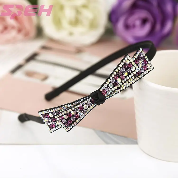 fashion diamond studded hair hoop exquisite and elegant girl face washing hair hoop bow hair hoop manufacturer wholesale