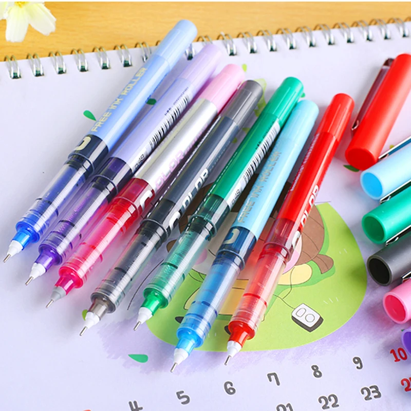 High Quality Needle Gel Pens 0.5mm Finance Dedicated Color Pen Water Stationery Office School Supplies Gift New Ink Pen
