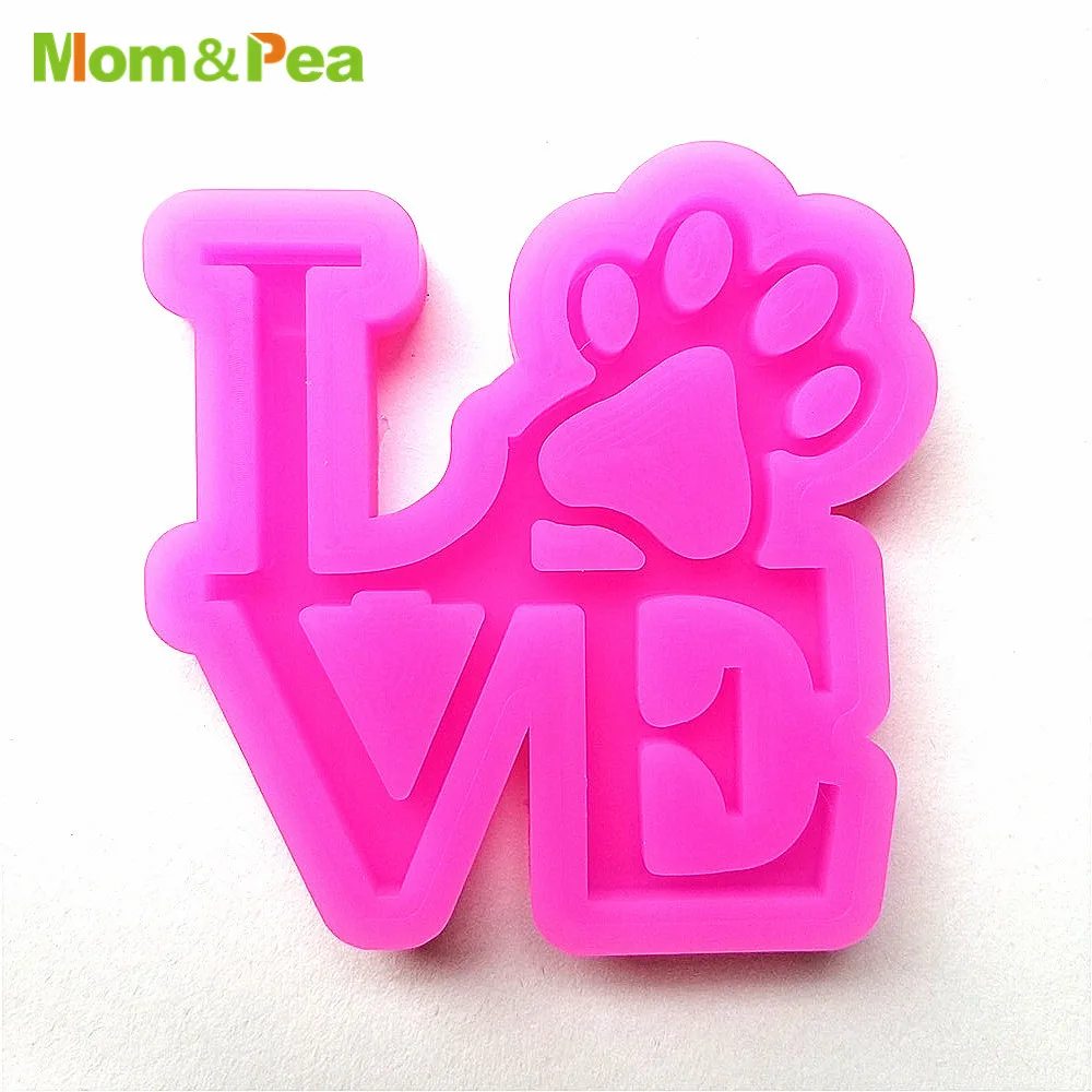 YS8007 LOVE & Footprint Silicone Mold For Key Chains Phone Ornamental Decoration Fondant Mould Resin Epoxy DIY Tools