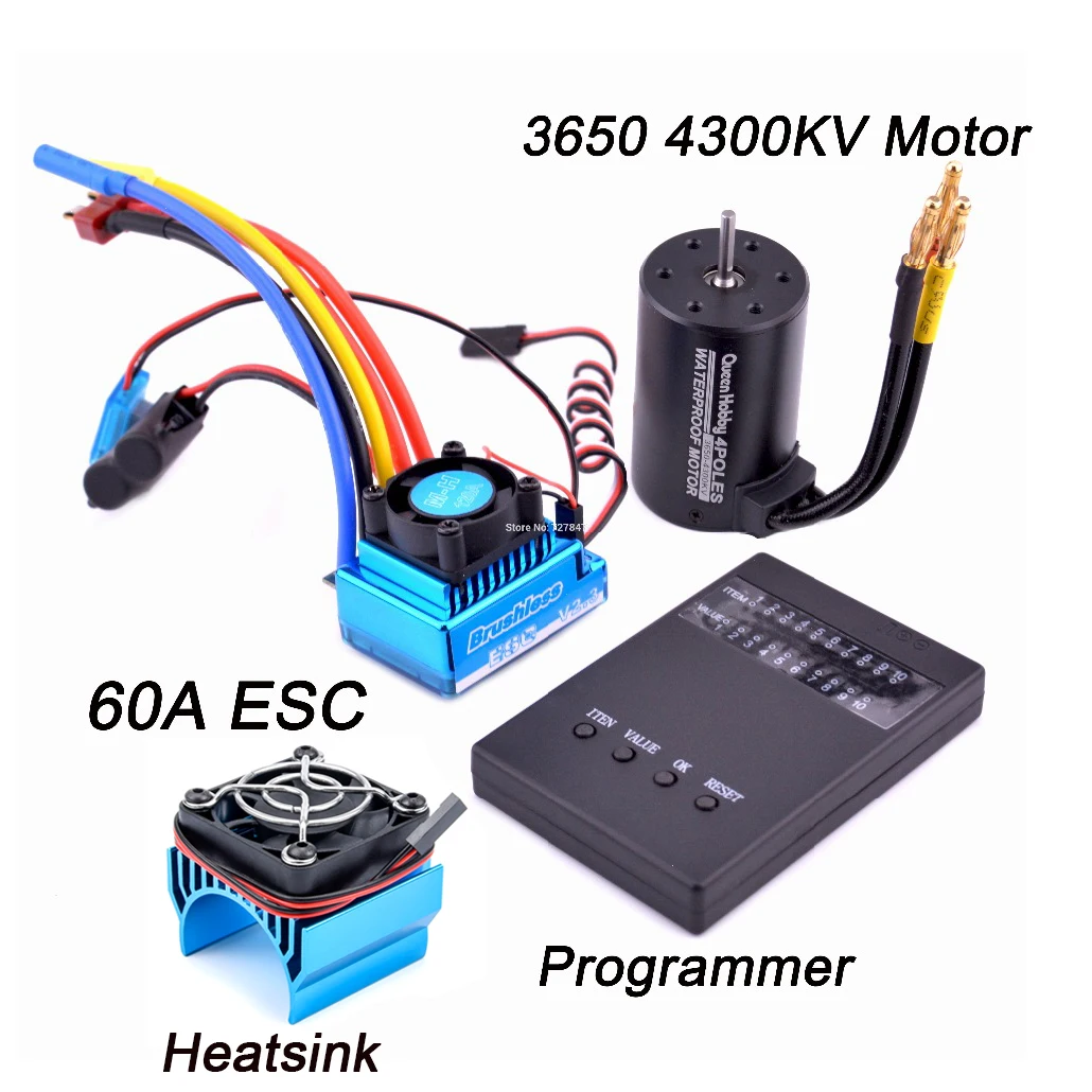 3650 2300KV / 3100KV / 3900KV / 4300KV / 5200KV Borstelloze Motor & 45A 60A 80A 120A Esc Combo Voor 1:10 Rc Auto Boot Deel