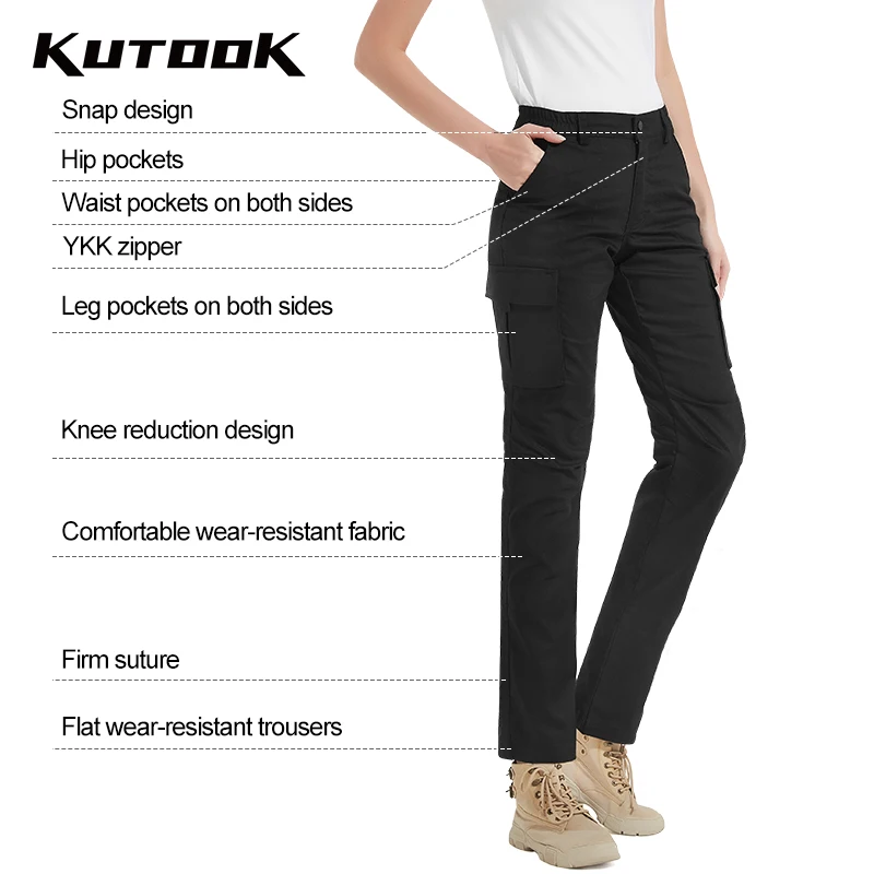 KUTOOK Women Trekking Hiking Pants Waterproof Outdoor Cargo Pants for Women Multi-Pockets Sports Trousers Casual Camping Pants