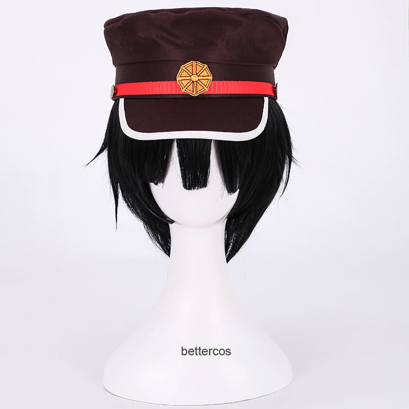 Anime Jibaku Shounen Hanako kun Wigs Black Short Heat Resistant Synthetic Hair Cosplay Wig Yugi Amane Cap Cosplay Accessories