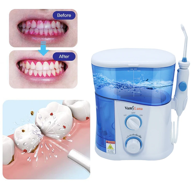 1000ML Oral Irrigator Household Dental 7 Nozzles Water jet with UV Disinfection Water Thread for Teeth Cleaning Tooth Care Tools