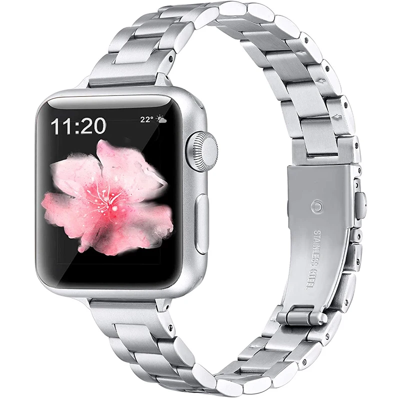 Bracciale per apple watch series 6 se cinturino 40mm44mm cinturino sottile in acciaio inossidabile per iwatch series 5 4 3 42mm cinturino da donna per ragazze