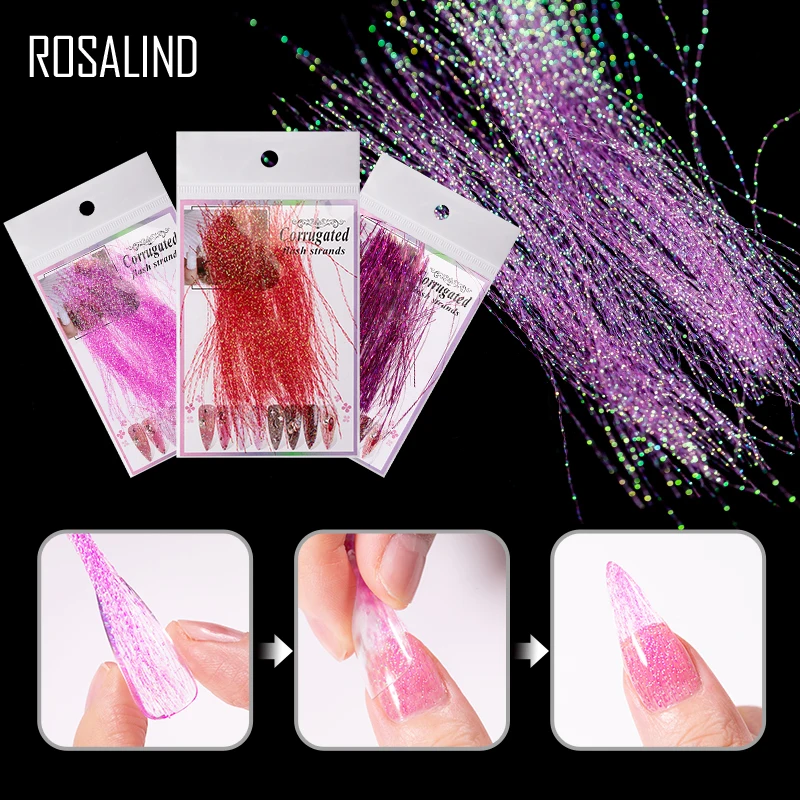 Rosalind 12 Kleuren Nail Fluoresent Zijde Voor Nagels Art Neon Zijde Poly Nail Gel Extension Ontwerp Nodig Base Top Uv led Lamp Gellak