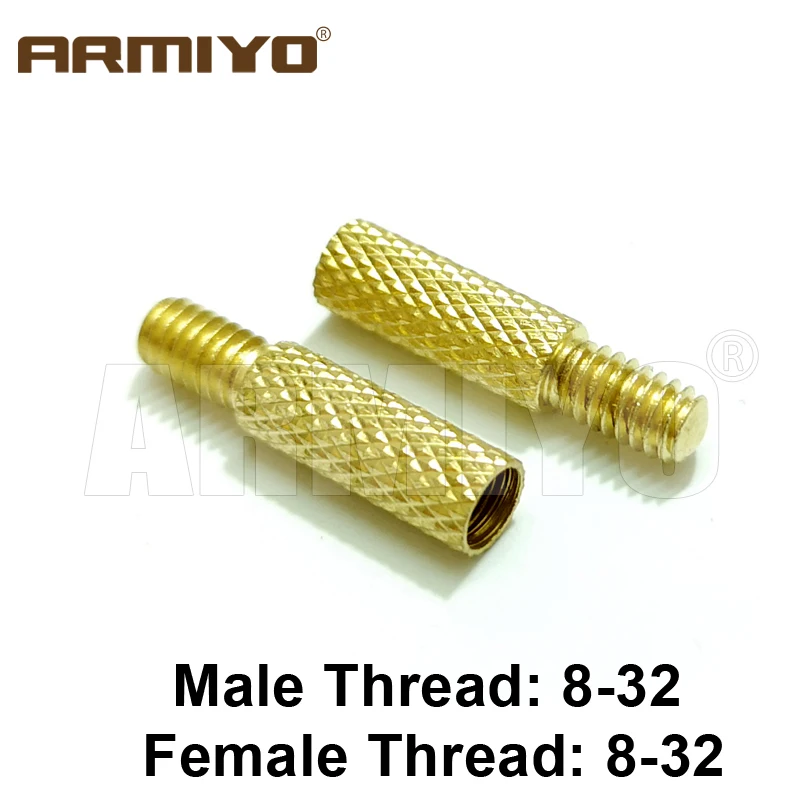 

Armiyo 2pcs/lot Female 8-32 Male 5-40 / 8-32 Thread Solid Brass Brush Cleaning Rod Conversion Adapter Hunting Accessories