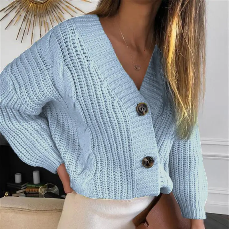 Women Cardigan Knitted Sweater Autumn Winter Long Sleeve V Neck Jumper Cardigans Casual Streetwear Fashion Pull Femme Coat Style