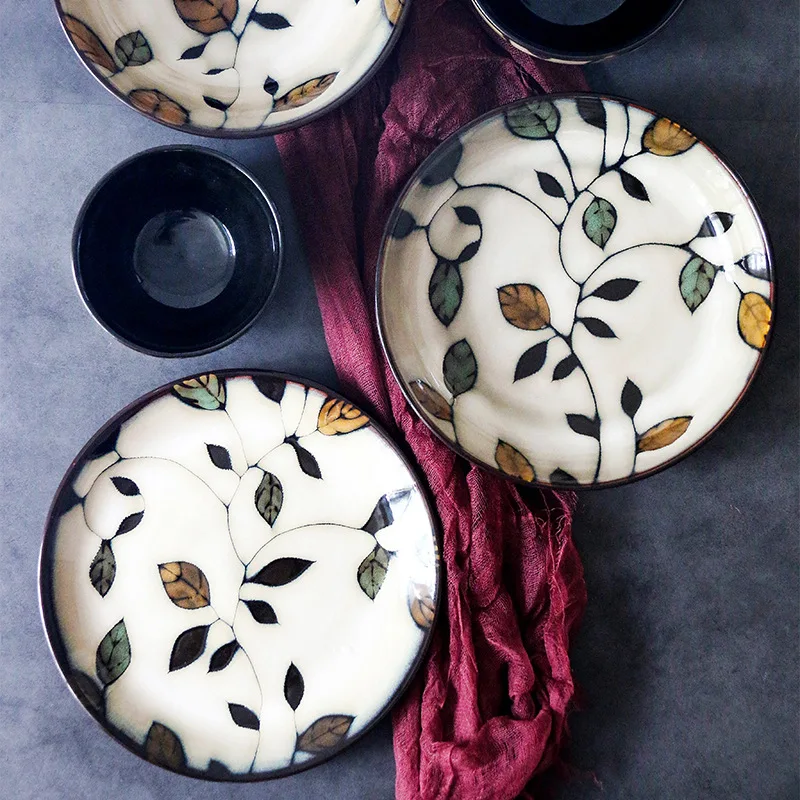 

Ceramic plate vegetable plate creative Japanese plate bowl set deep plate salad bowl noodles bowl rice bowl dessert bowl