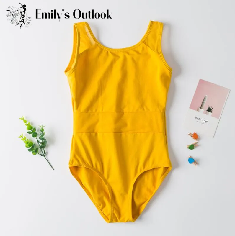 Nữ Sinh Đội Cơ Bản Xe Tăng Leotard Cổ Điển Cao Cổ Vũ Leotard Trẻ Em Ba Lê Tập Thể Lưới Thể Thao Dancewear Phụ Lớn