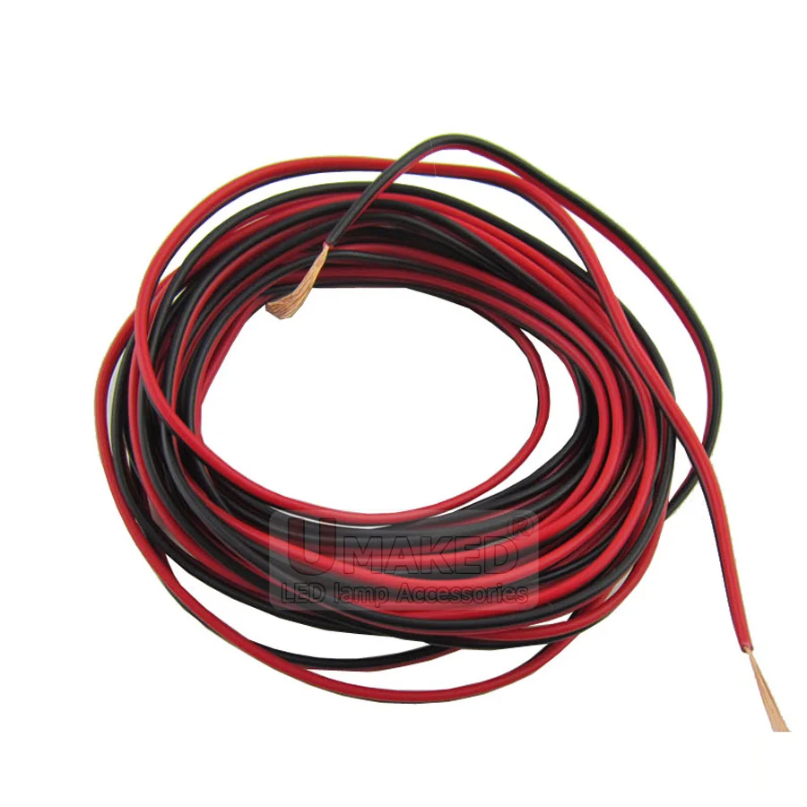 10m 14/16/18/20/22awg 2pin copper wire,extension cable wire red black LED strip electronic wire cable DIY connect wire cables