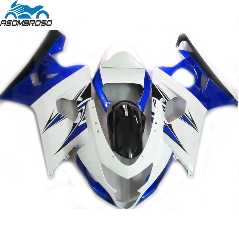 

Hot sale Fairing kit For SUZUKI K4 K5 GSXR 600 750 2004 2005 plastic racing blue white gsxr600 fairings LX65