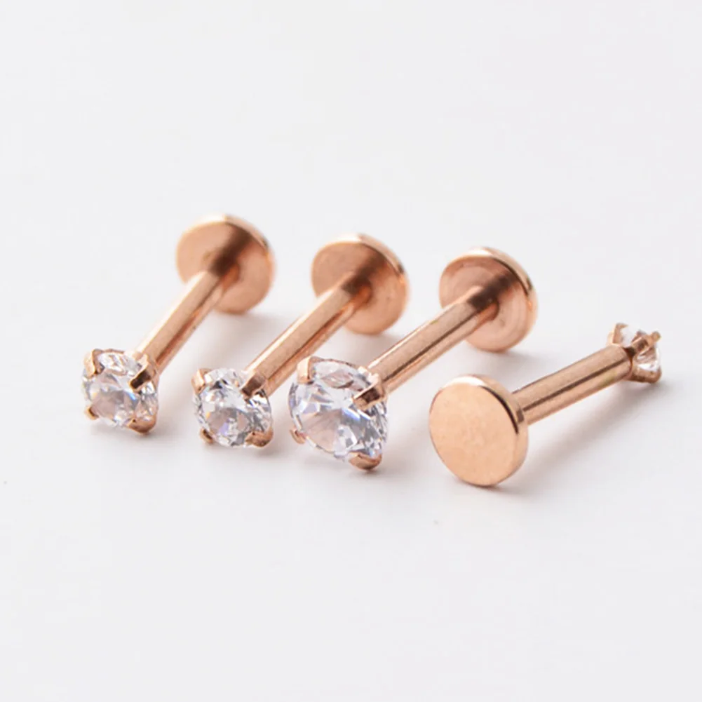 1Pc 2-5mm Labret Tragus Cartilage Earring Punk Cz Gem Round Tragus Lip Ring Monroe Ear Cartilage Earring Piercing