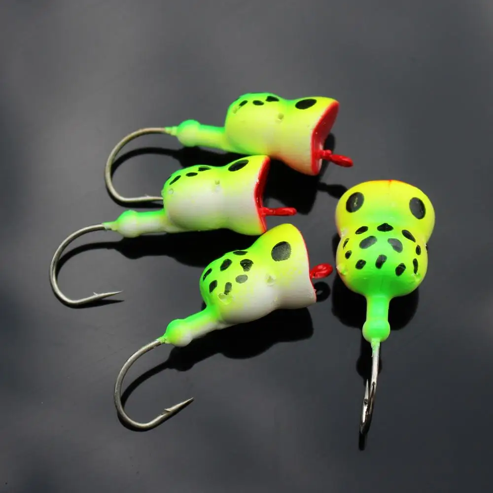 

Tigofly 6 pcs/lot Hard Foam Head Hook Green Frog UV Popper Topwater Floating Pike Bass Fly Fishing Tying Materials Flies Lures