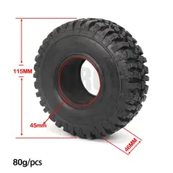 4PCS 115MM Rubber Mud Grappler Tires for 1:10 RC Crawler Axial SCX10 SCX10 II 90046 90047 TRX4 Defender G500 TRX6 G63