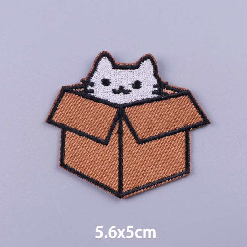 Cartoon Animal Cat Applique Iron On Patches On Kids Clothes Fruit Food Embroidered Patches For Clothing Stickers Cute Badges DIY