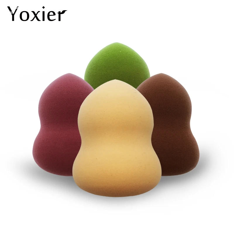 4 Colors Drop-shaped Gourd-like Cosmetic Puff Wet And Dry Beauty Eggs Soft Bouncy Flawless Makeup Face Cosmetic Tools 1pcs