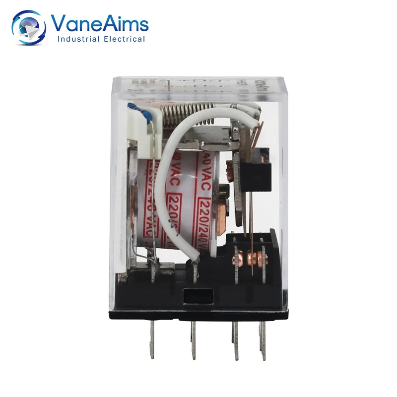 Electromagnetic Coil General DPDT Power Relay MY3NJ DPDT 11Pins HH53P DC12V 24V AC220V Miniature Relay & PYF08A Base VaneAims