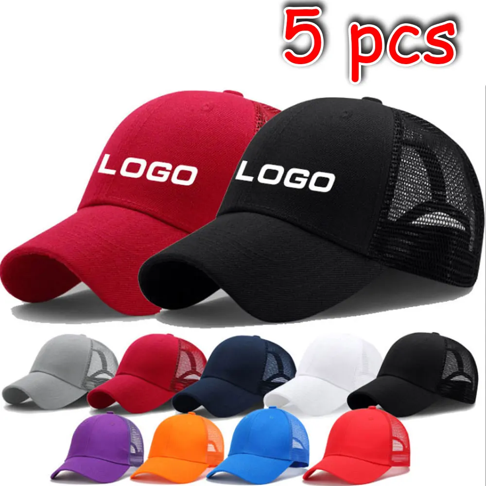 

5 PCS Custom Logo Hat for Men Women Adult Design Logo Baseball Caps Free Company Gift Gift