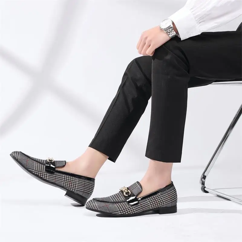 Men Casual Shoes Brand Leather Slip on Loafers Wedding Party Men\'s Dress Shoes