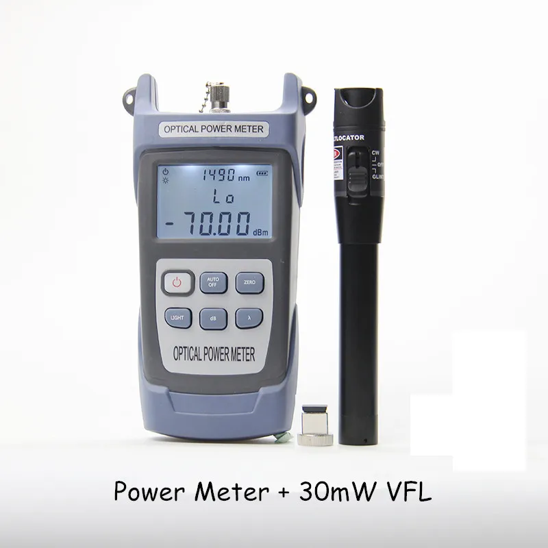 

2 in 1 VFL 30mW 30km visual fault locator + Optical Power Meter -70dBm 850/980/1300/1490/1550/1625nm