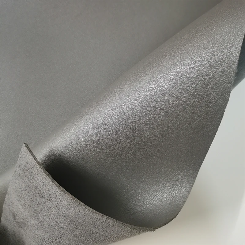 Good Quality Grey 1.8mm Thickness Faux PU Leather Fabric DIY Bag Material PU Artificial Leather Fabric Sewing Belt/ Shoes/Sofa