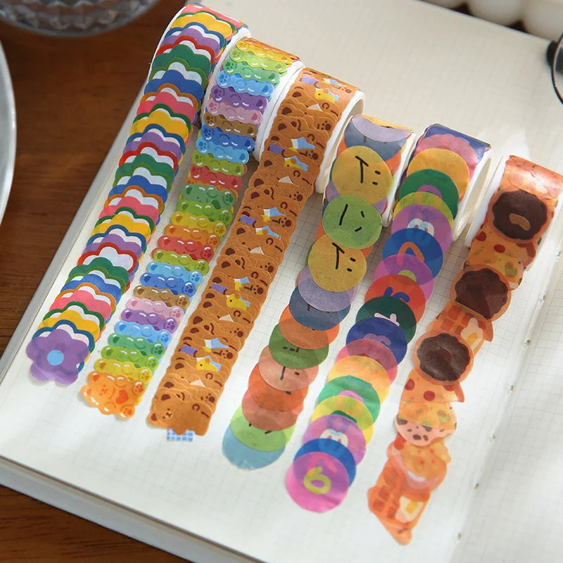 Schattige Hart Bloem Washi Tape Decoratie Maskeertapes Diy Scrapbooking Materiaal Tijdschrift Schoolbenodigdheden Briefpapier