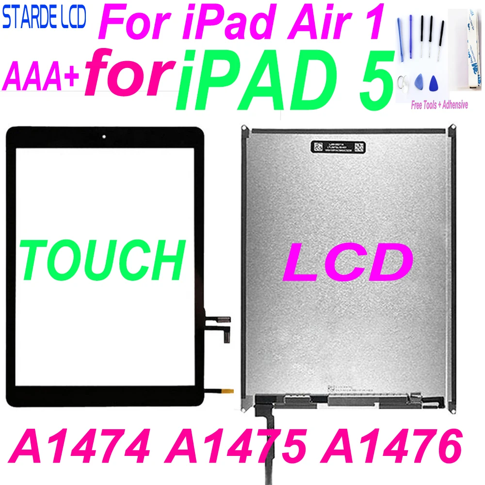 tela lcd ou touch screen aaa mais para substituicao de ipad air para ipad a1474 a1475 a1476 97 polegadas 01