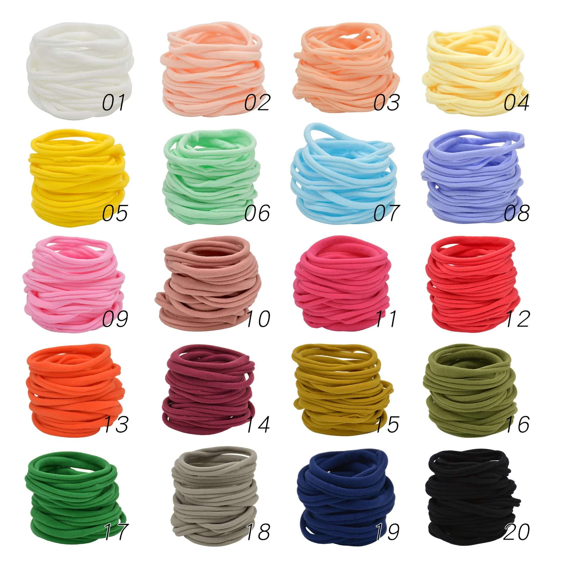 12pcs Nylon Elastic Seamless Hair Band Headband Soft DIY Headwear Baby Girl Boy Headbands Nude Hairbands Children Hair Circle