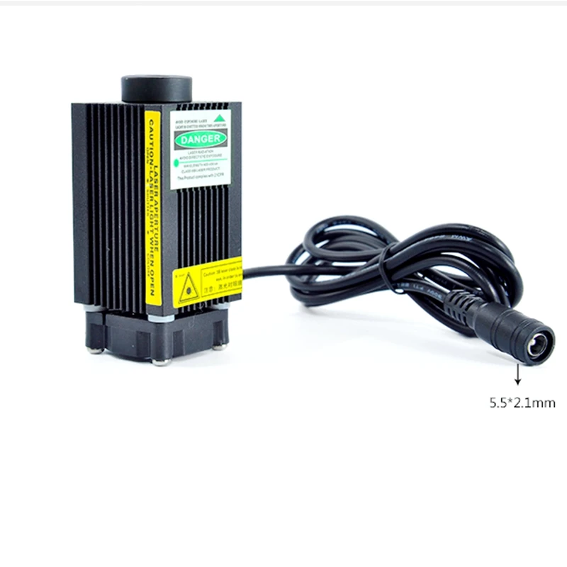 532nm poderoso 100mw 33x55mm módulo de diodo laser verde ponto luzes led luz com 12v adaptador