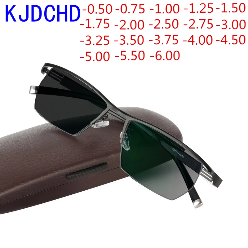 

2020 new personality men's transitional photochromic sunglasses myopia glasses ladies business optical glasses -0.5-1.0 to -6.0