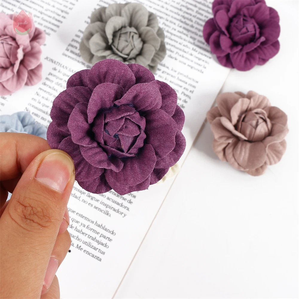 Artificial Flowers Head For Diy Home Living Room Party Wedding Decoration Fake Flowers Valentine\'s Day Accessories Scrapbooking