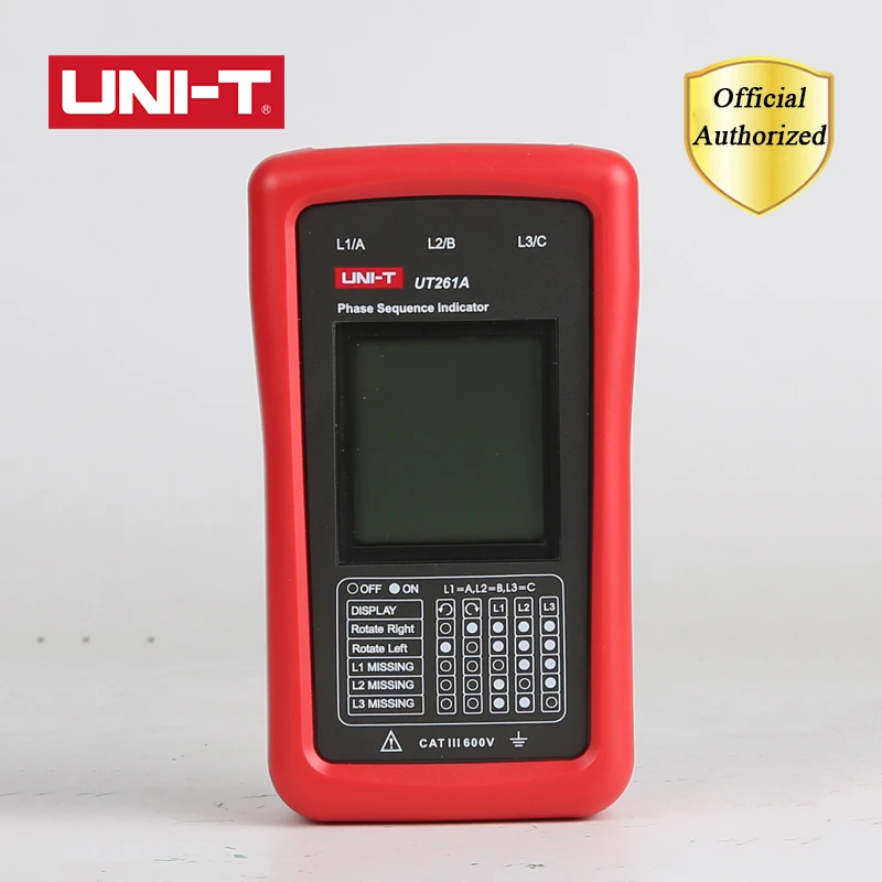 

UNI-T UT261A UT261B, фазовая последовательность вращения двигателя, индикатор отсутствия фазовой индикации, 3-фазовая мощность, напряжение переменного тока 40 ~ 700 в/90 ~ 600 в