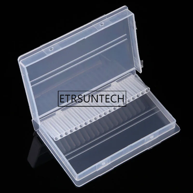 200pcs 20 Slots Storage Box For Nail Drill Bit Files Holder Empty Plastic Container Case Display Organizer