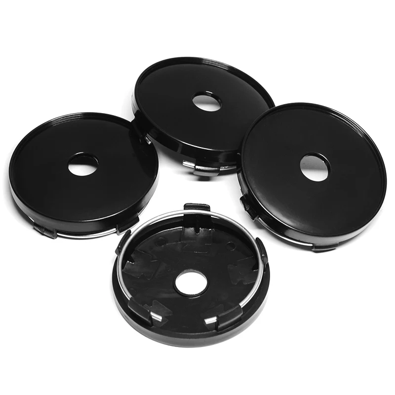 4Pcs 60mm for 56mm/56.5mm Logo Black Chrome Silver Plastic Car Wheel Center Hub Cap Cover Car Wheel Rim Hubcap Dust-proof Cover