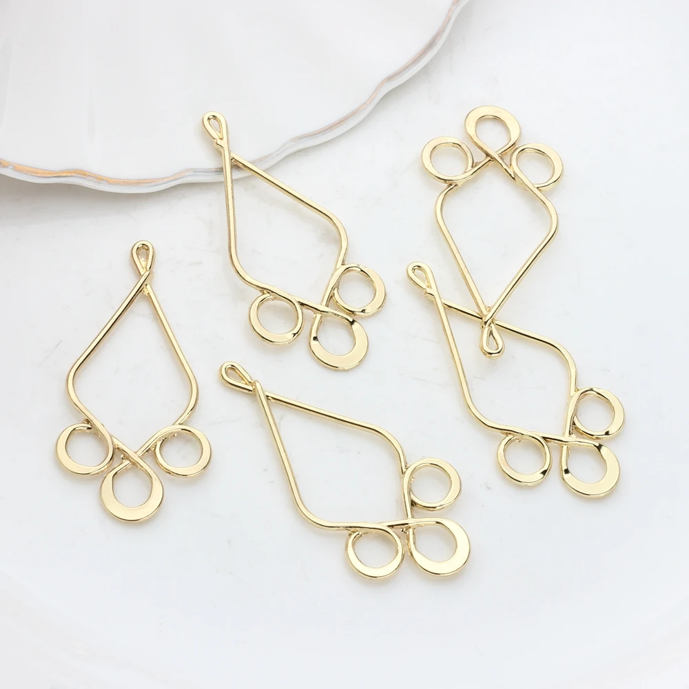 Zinc Alloy Charms Water Drop Shape Connector 6pcs/lot For DIY Drop Tassel Earrings Jewelry Making Finding Accessories