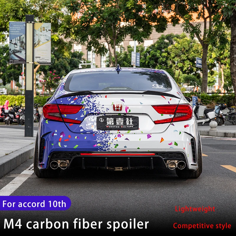 For Honda tenth-generation Accord carbon fiber spoiler, Accord 2018 2019 2020 2021 2022JDM modified M4 style rear spoiler