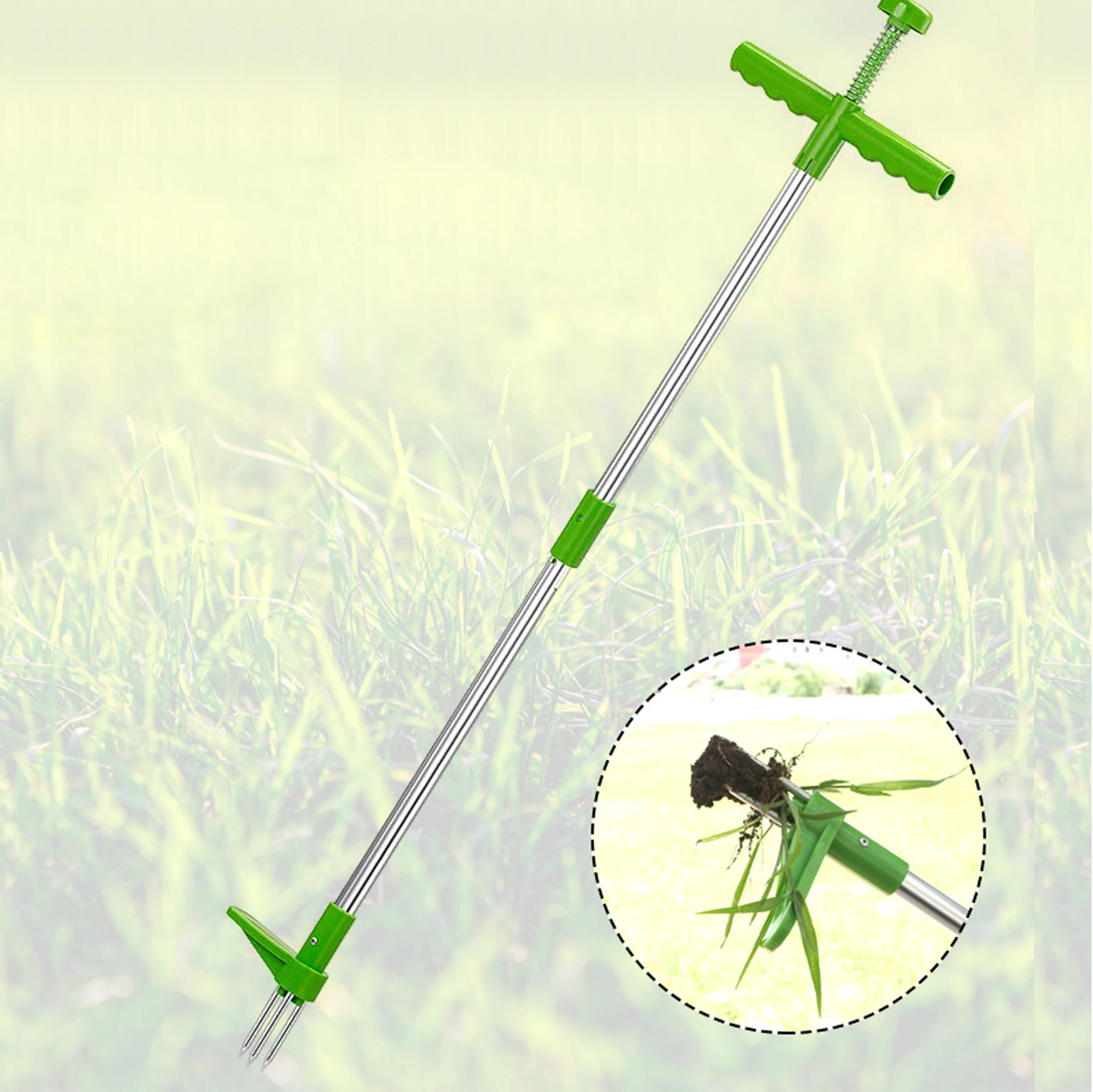 Root Remover Tool Outdoor Killer Claw Weeder Portable Manual Garden Long Handled Aluminum Lightweight Stand Up Weed Puller 1Pc