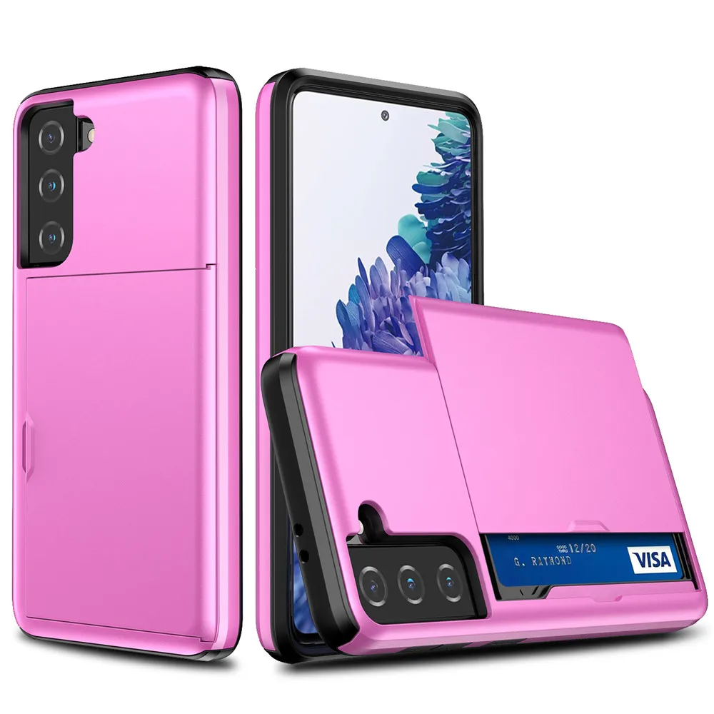 Case For Samsung Galaxy S21 S22 S20 FE S10 S9 Plus Case Armor Slide Card Slots Cover For Samsung Note 20 Ultra 10 9 8 S10E Funda