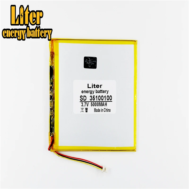 1.0 Mm 3pin Cổng Kết Nối 3.7 V 35100100 Pin Lithium Polymer Với PCM Sạc Dự Phòng 5000 MAh Máy Tính Bảng Pin