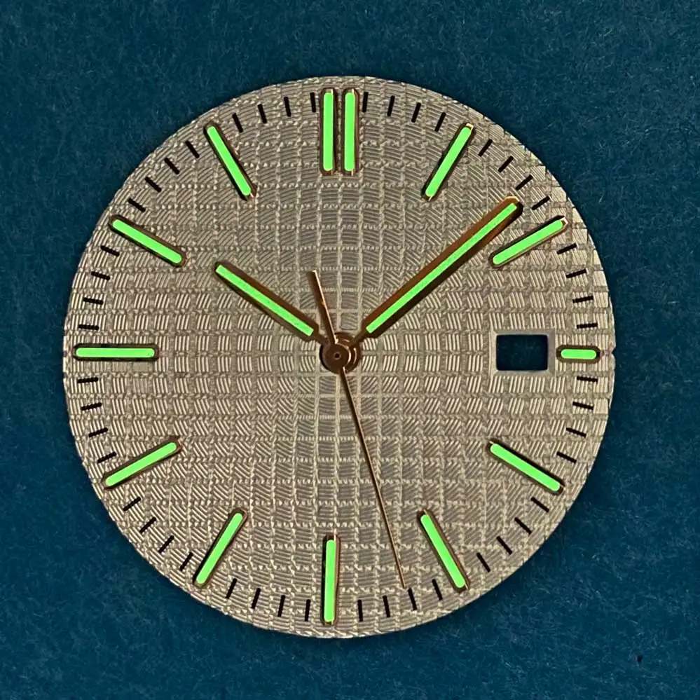 31.8mm Watch Dial + Watch Hands Green Luminous Watch Accessories Suitable for NH35 Movement