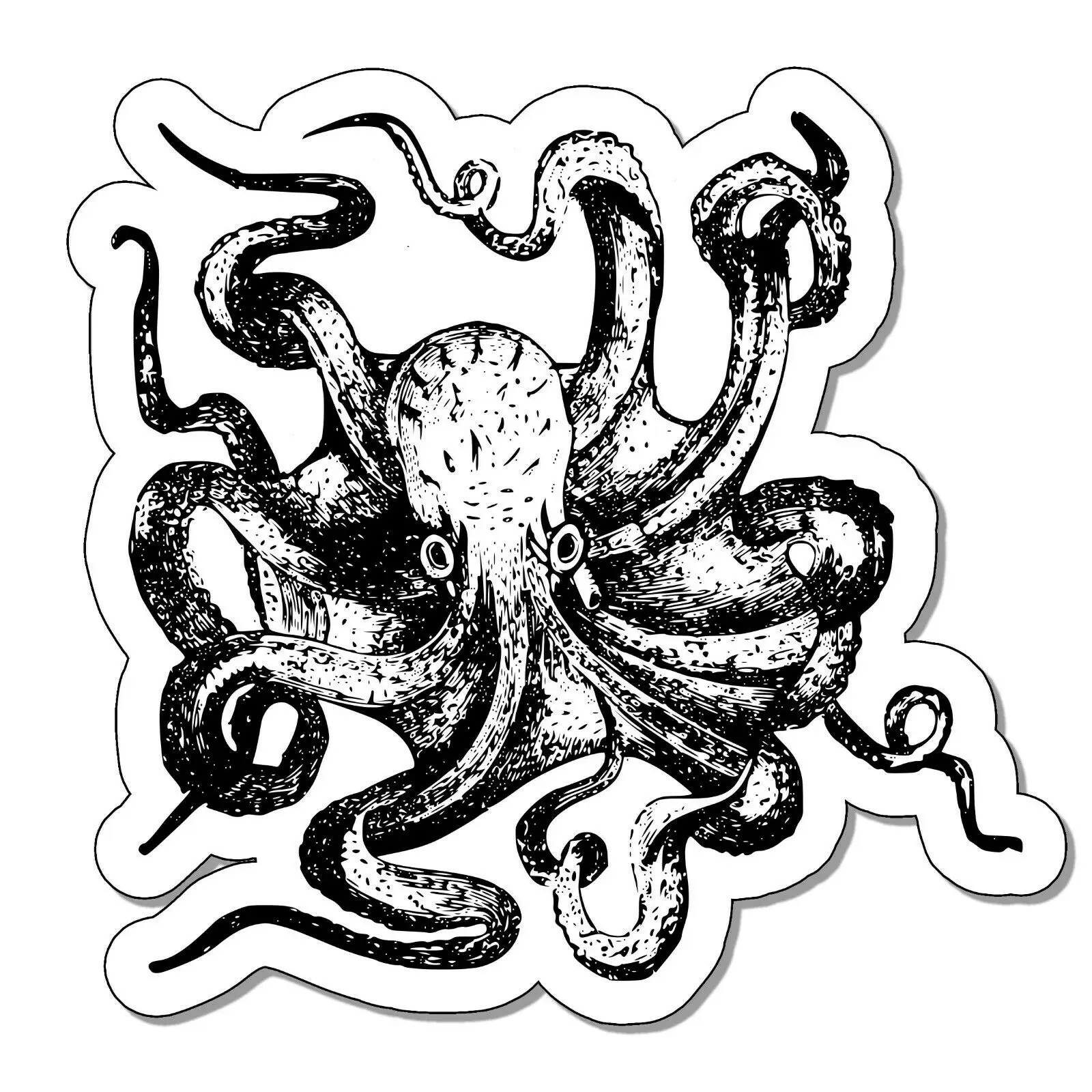 Octopus marine life squid marine monster Creative  Window Vinyl Motorcycle Waterproof Waterproof Car Stickers