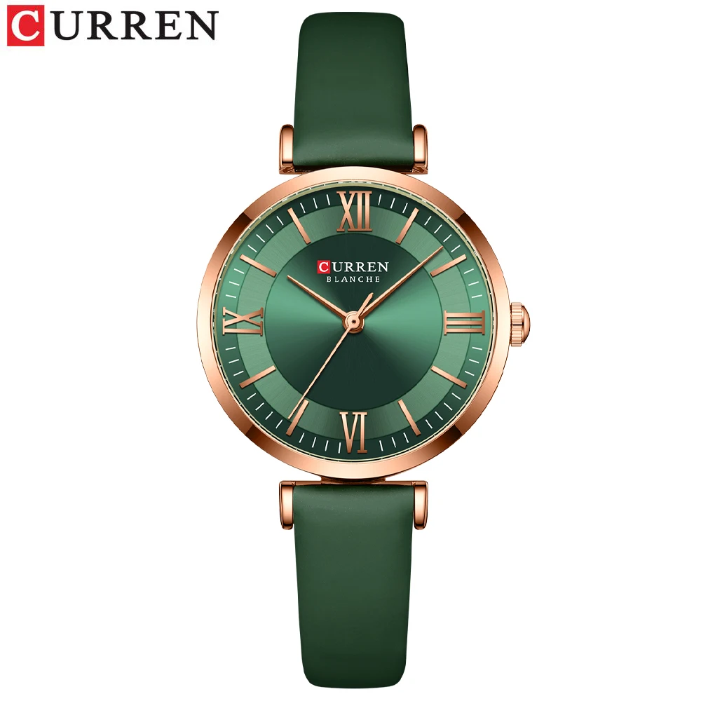 

CURREN New Leather Watch Women Watches Ladies Creative Quartz Bracelet Wristwatches Female Waterproof Clock Relogio Feminino