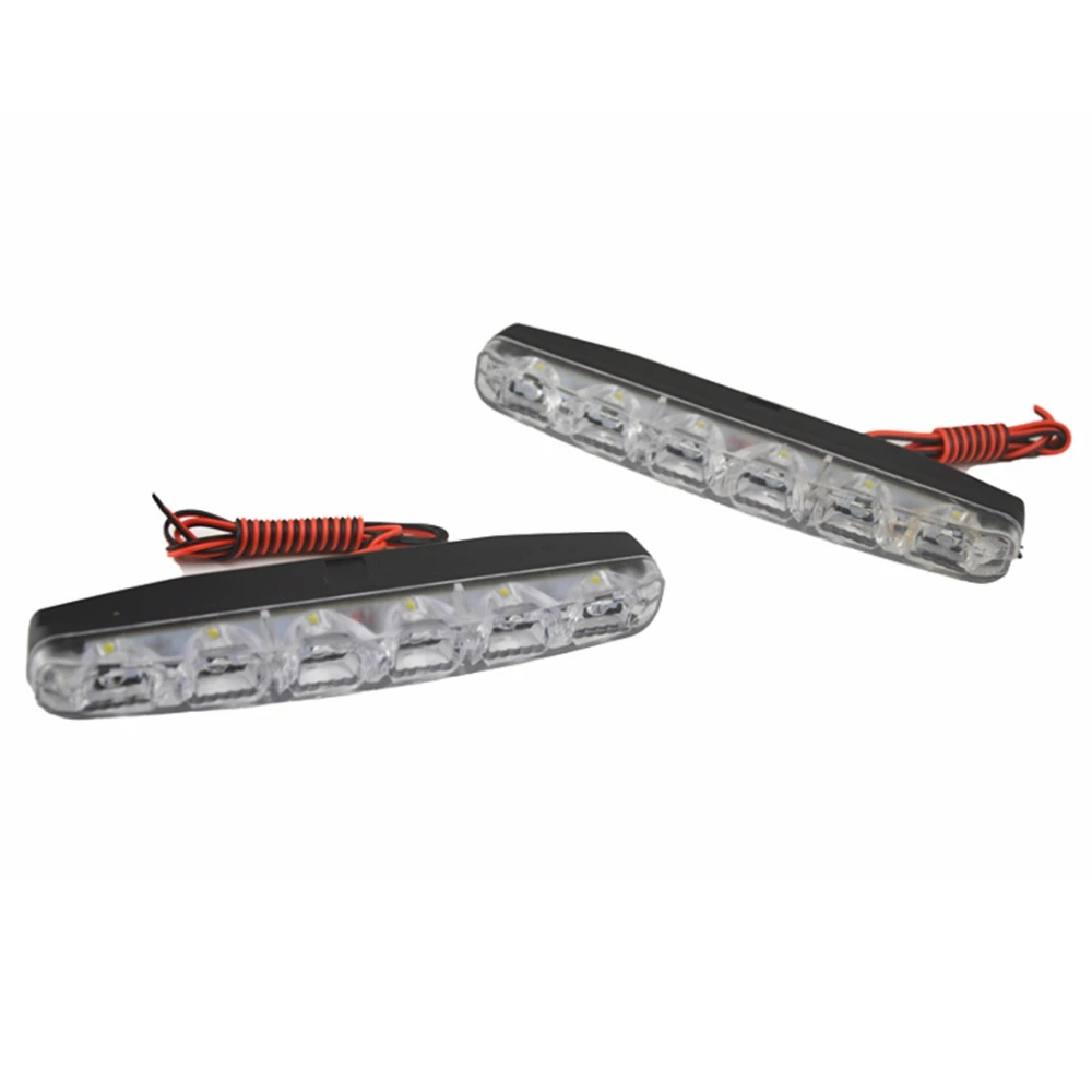 free shipping 2x Waterproof Car Daytime Running Light 6LED DRL Daylight White 12V DC Head Lamp