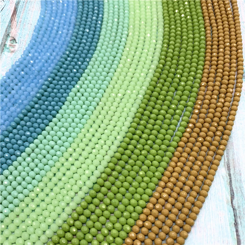 6mm 1Strand Opaque  Crystal Rondel Faceted Crystal Glass Beads Loose Spacer Round Beads for Jewelry Making Jewelry Diy